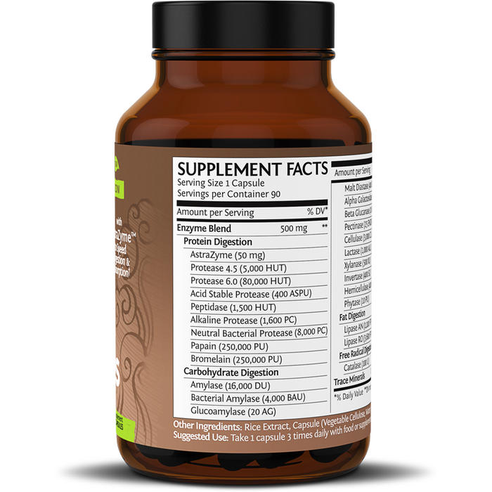 Supplement Facts, Sunwarrior, Enzorb Digestive Enzymes 90 Vegcaps