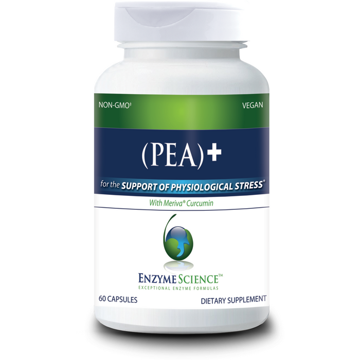 Enzyme Science PEA+ with Meriva Curcumin, 60 capsules, front of bottle