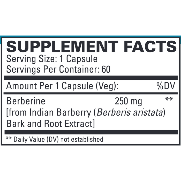 EuroMedica Berberine Ultra Absorb 200 mg 60 capsules supplement facts label