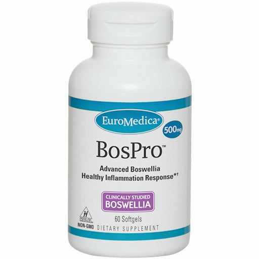 EuroMedica BosPro (Boswellia) 500 mg, 60 softgels, front of bottle