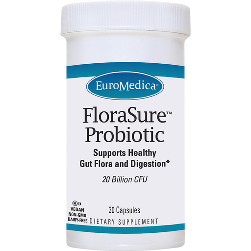 EuroMedica FloraSure Probiotic, 30 capsules, front of bottle
