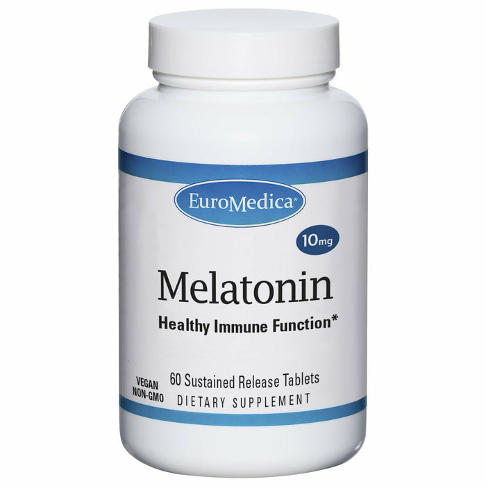 EuroMedica Melatonin SR 10 mg, 60 tablets, front of bottle