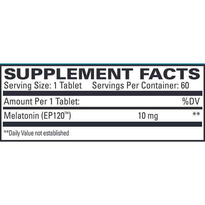 EuroMedica Melatonin SR 10 mg 60 tablets supplement facts label