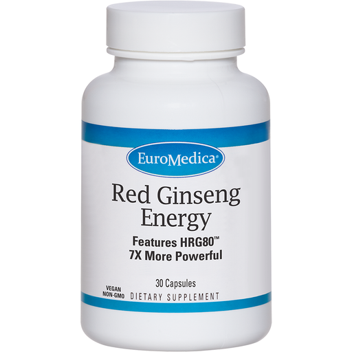 EuroMedica Red Ginseng Energy 200 mg, 30 capsules, front of bottle