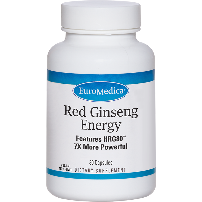 EuroMedica Red Ginseng Energy 200 mg, 30 capsules, front of bottle