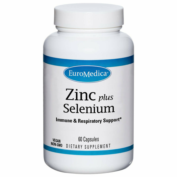 EuroMedica Zinc plus Selenium, 60 capsules, front of bottle