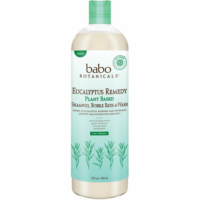 Babo Botanicals, Eucalyptus Remedy Shampoo, Bubble Bath & Wash 15 fl oz