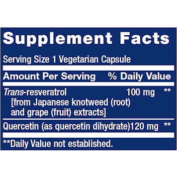 Resveratrol 100 mg 60 vcaps by Life Extension Supplement Facts