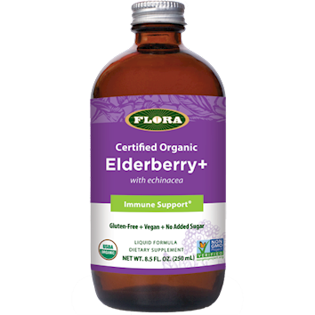 Flora Elderberry+ Liquid Formula, 8.5 fl oz, front of bottle