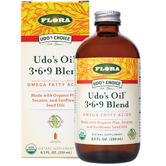 Flora Udo's Choice Oil 3-6-9 Blend, 8.5 fl oz, front of box and bottle