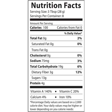 Foods Alive Goji Berries 8 oz nutrition facts label