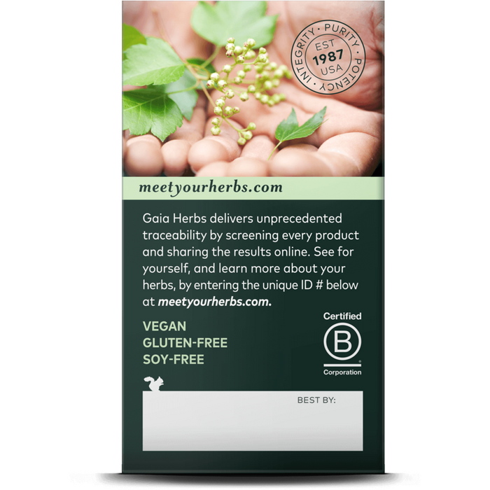 Gaia Herbs Liver Cleanse 60 liquid phyto-caps box side panel, second view