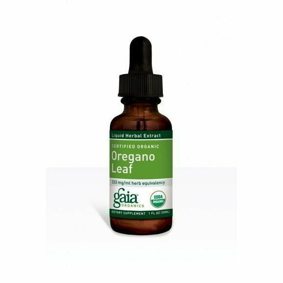 Gaia Herbs Oregano Leaf, 1 fl oz, front of bottle