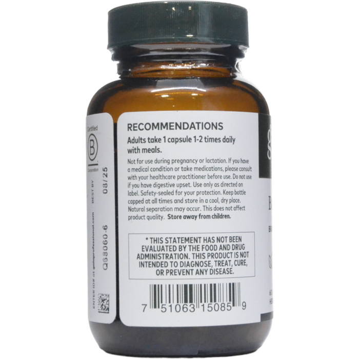 Gaia Herbs PRO Bacopa 350 mg 60 liquid phyto-caps suggested use label