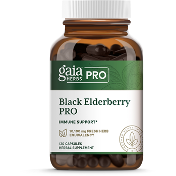 Gaia Herbs PRO Black Elderberry, 120 capsules, front of bottle