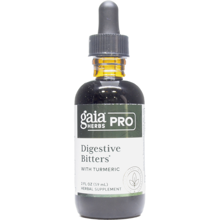 Gaia Herbs PRO Digestive Bitters with Turmeric, 2 fl oz, front of bottle