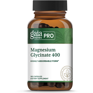 Gaia Herbs PRO Magnesium Glycinate 400, 180 capsules, front of bottle