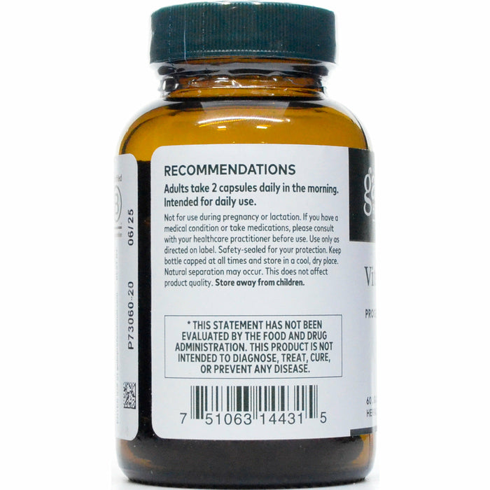 Gaia Herbs PRO Vitex 60 capsules suggested use label