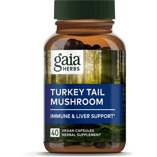 Gaia Herbs Turkey Tail Mushroom 400 mg, 40 capsules, front of bottle