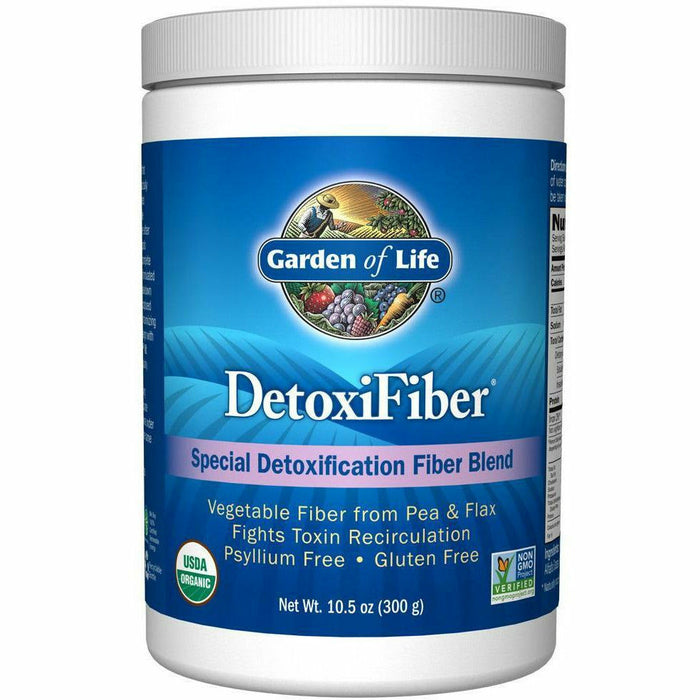 Garden of Life Detoxifiber, 300 g, front of tub