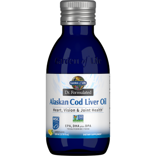 Garden of Life Dr. Formulated Alaskan Cod Liver Oil, 200 mL, front of bottle