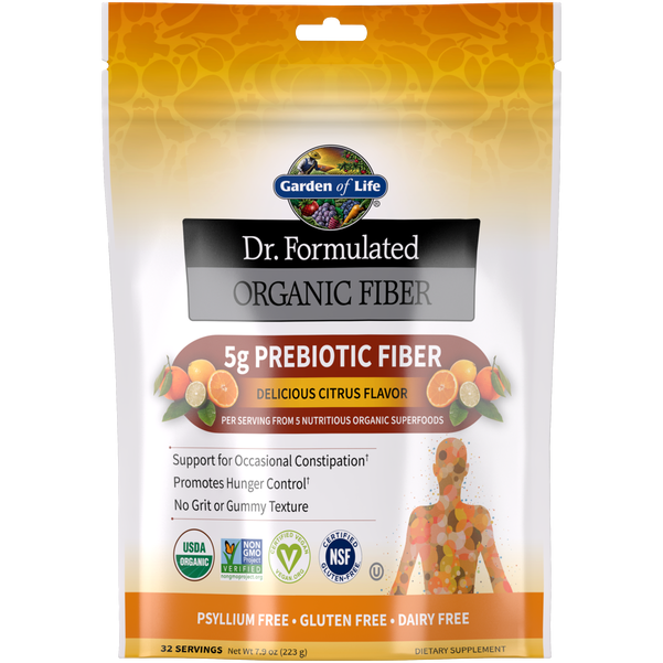 Garden of Life Dr. Formulated Organic Fiber Citrus, 7.9 oz, front of bag