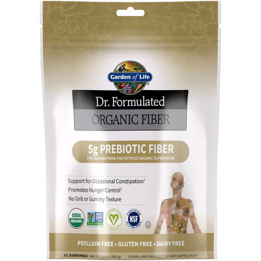 Garden of Life Dr. Formulated Organic Fiber Unflavored, 6.9 oz, front of bag