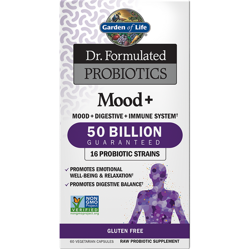 Garden of Life Dr. Formulated Probiotics Mood+, 60 veg capsules, front of box