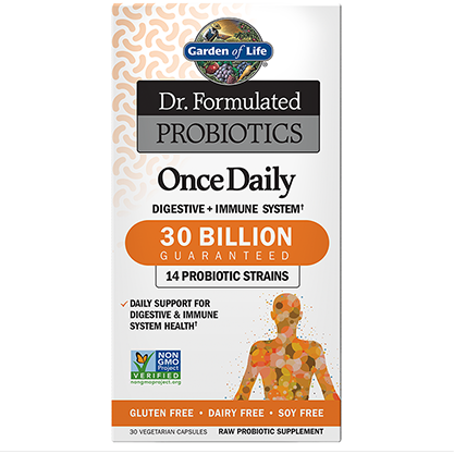 Garden of Life Dr. Formulated Probiotics Once Daily, 30 veg capsules, front of box