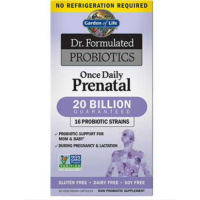 Garden of Life Dr. Formulated Probiotics Once Daily Prenatal, 30 capsules, front of box