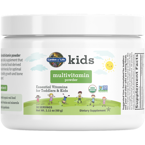 Garden of Life Kids Multivitamin Powder, 2.11 oz, front of tub