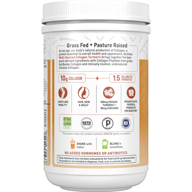Garden of Life Multi Sourced Collagen Turmeric Apple Cinnamon 7.76 oz back label