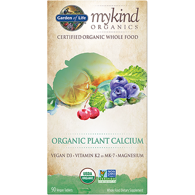 Garden of Life mykind Organics Plant Calcium, 180 tablets, front of box
