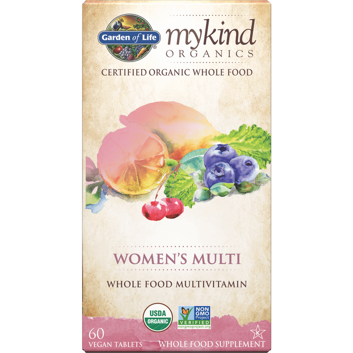 Garden of Life mykind Organics Women's Multi, 60 tablets, front of box