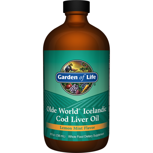 Garden of Life Olde World Icelandic Cod Liver Oil, 8 oz, front of bottle