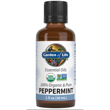 Garden of Life Organic Peppermint Essential Oil, 1 fl oz, front of bottle