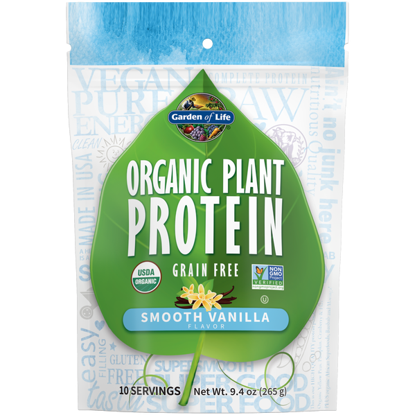 Garden of Life Organic Plant Protein Vanilla, 10 servings, front of bag
