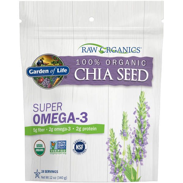 Garden of Life Raw Organic Chia Seeds, 12 oz, front of bag