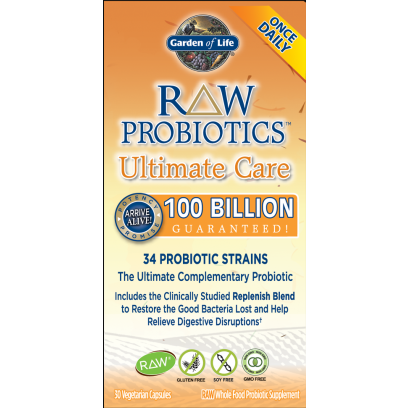 Garden of Life RAW Probiotics Ultimate Care, 30 veg capsules, front of box