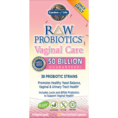 Garden of Life RAW Probiotics Vaginal Care, 30 veg capsules, front of box