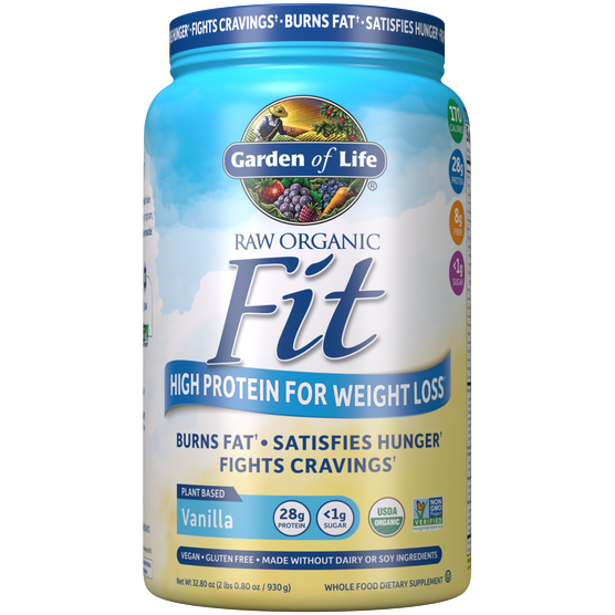 Garden of Life Sport RAW Organic Fit Protein, Vanilla, 32.08 oz, front of tub
