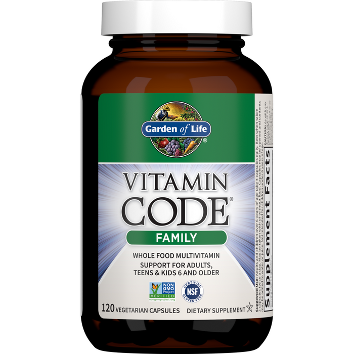 Garden of Life Vitamin Code Family Multi, 120 veg capsules, bottle