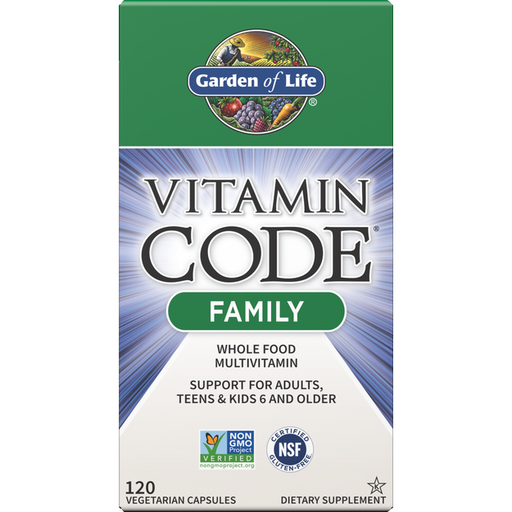 Garden of Life Vitamin Code Family Multi, 120 veg capsules, front of box