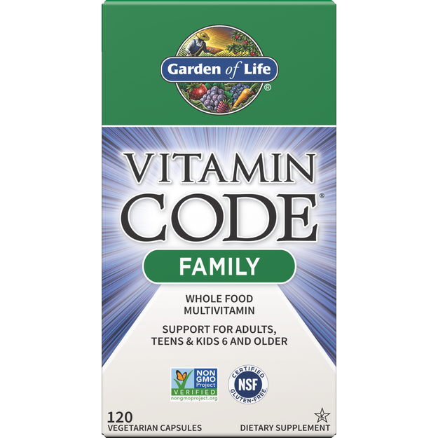 Garden of Life Vitamin Code Family Multi, 120 veg capsules, front of box