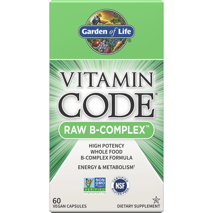 Garden of Life Vitamin Code RAW B-Complex, 60 veg capsules, front of box