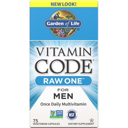 Garden of Life Vitamin Code RAW One for Men, 75 veg capsules, front of box