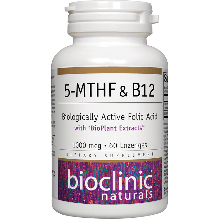 Bioclinic Naturals, 5-MTHF & B12 60 Lozenges