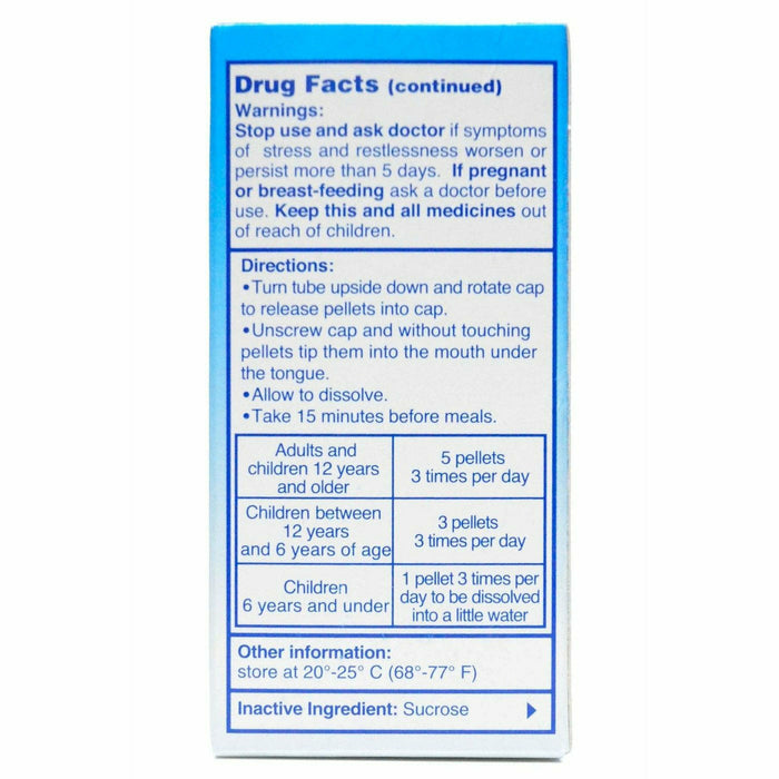 Guna Anti Age Stress 8 g drug facts label, second view