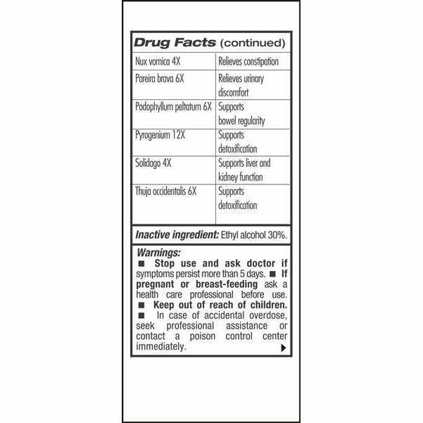 Guna Deep Cleanse Oral Drops 1 fl oz drug facts label, second view