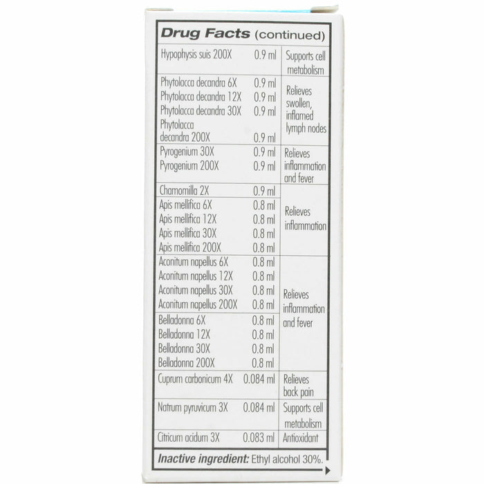 Guna Flam Relief 30 mL drug facts label, second view